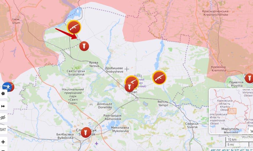 Карта Донецкой области сегодня (25.04.22)