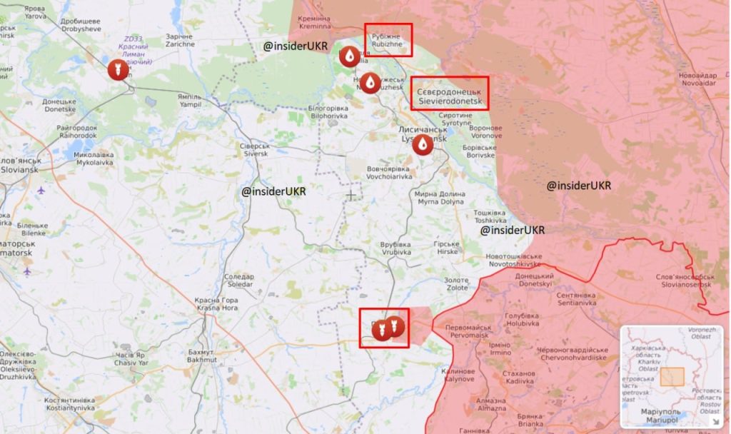 В Луганской области оккупанты пытаются (https://www.facebook.com/GeneralStaff.ua/posts/301224008857351) взять под контроль Попасную, Рубежное и готовятся к наступлению на Северодонецк